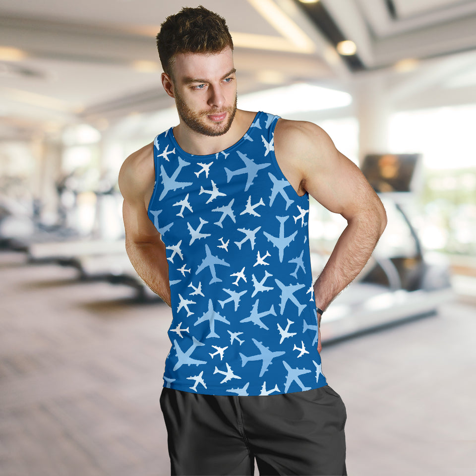 Airplane pattern in the sky Men Tank Top