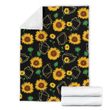 Sunflower Golden Polygonal Shapes Premium Blanket