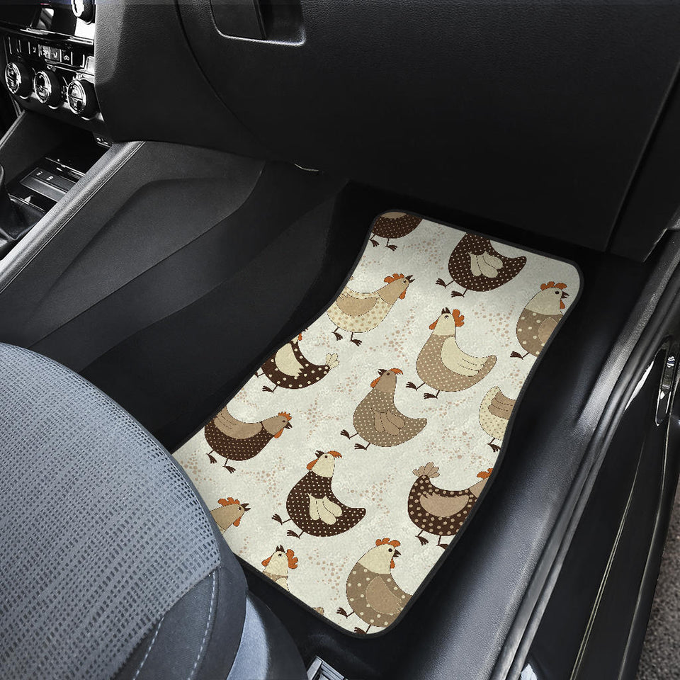Cute Rooster Chicken Cock Front And Back Car Mats