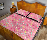 Pink donut glaze candy pattern Quilt Bed Set