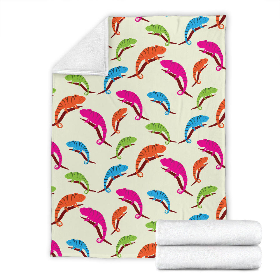 Colorful Chameleon Lizard Pattern Premium Blanket