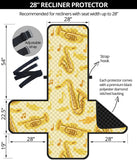 Saxophone cornet pattern yellow background Recliner Cover Protector
