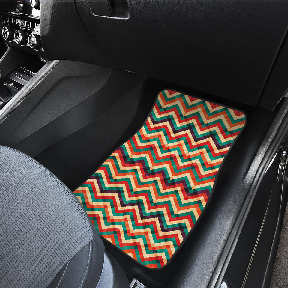 Zigzag  Chevron Colorful Pattern Front Car Mats