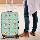 Fox Pattern Blue B Ackground Luggage Covers