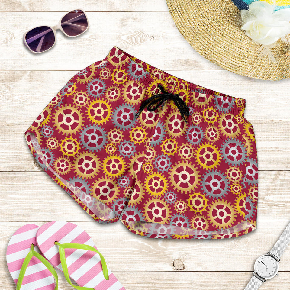 Gear Pattern Print Design 04 Women Shorts