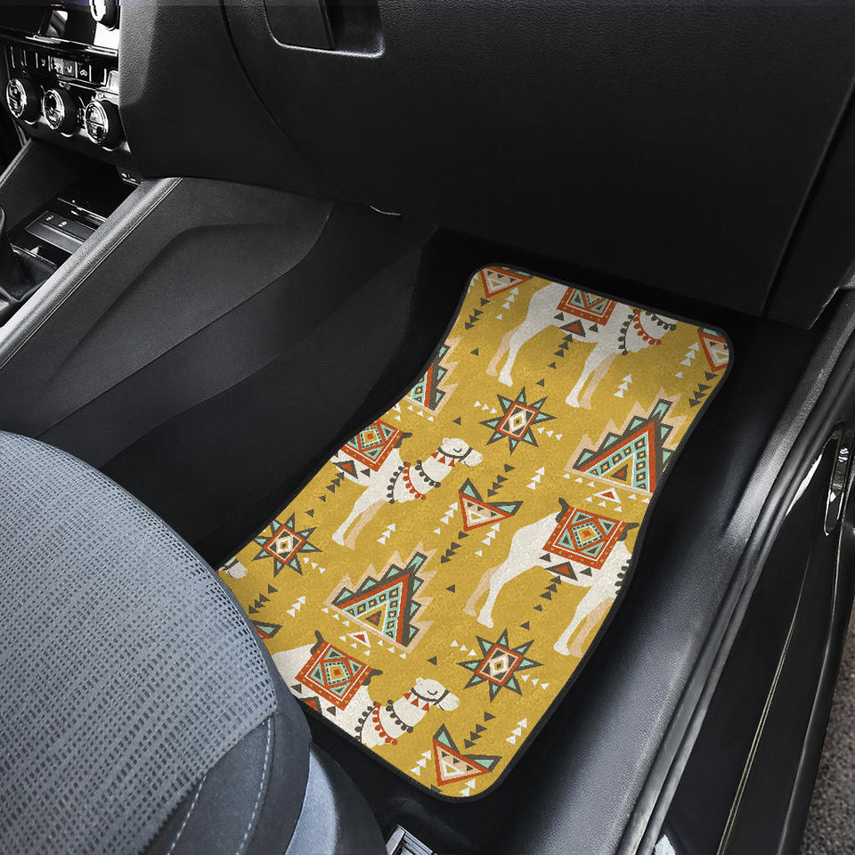 Camels Ethnic Motif Pattern Front And Back Car Mats