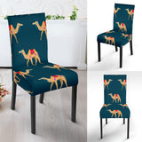 Camel Pattern Blue Blackground Dining Chair Slipcover