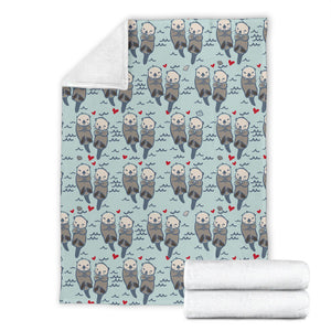 Lovely Sea Otter Pattern Premium Blanket