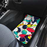 Watercolor Bowling Ball Pins Front And Back Car Mats