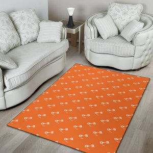 Engine Piston Orange Background Pattern Print Design 05 Area Rug