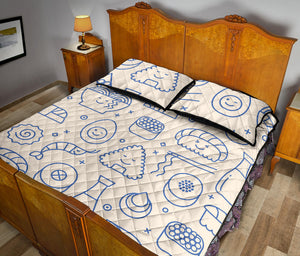 Cute sushi icon pattern Quilt Bed Set