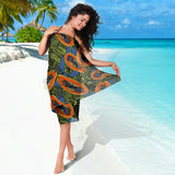 Colorful Papaya Tropical Leaves Sarong