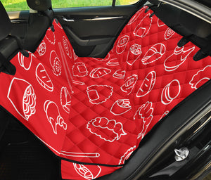 Sushi Pattern Red Background Dog Car Seat Covers