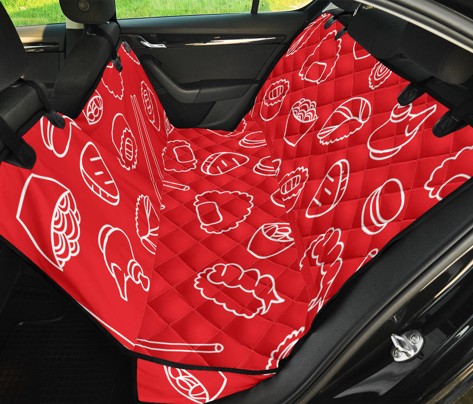 Sushi Pattern Red Background Dog Car Seat Covers