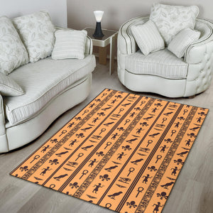 Egypt Hieroglyphics Pattern Print Design 02 Area Rug