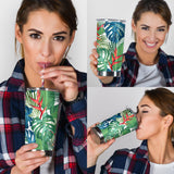 Heliconia Palm And Monstera  Leaves Pattern Tumbler