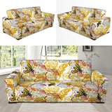 Cool Bee Honeycomb Leaves Pattern Sofa Slipcover
