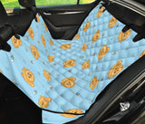 Brown Cute Pomeranian Blue Blackground Dog Car Seat Covers