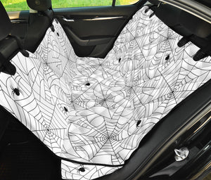 Spider Web Cobweb Pattern White Background Dog Car Seat Covers