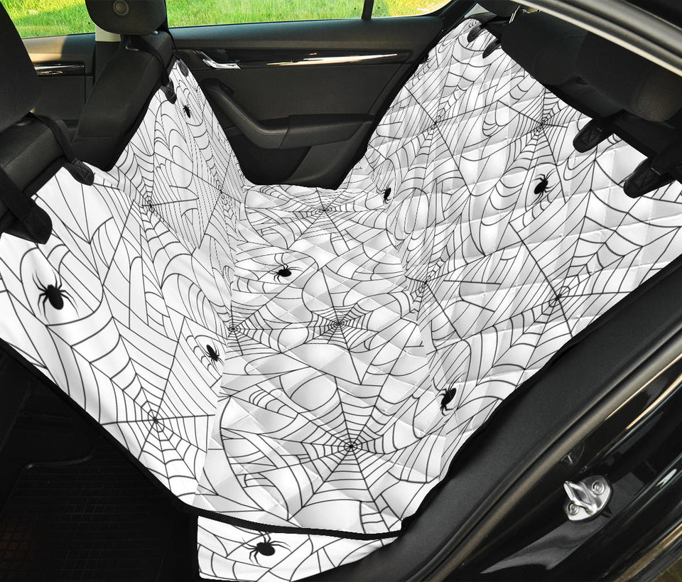 Spider Web Cobweb Pattern White Background Dog Car Seat Covers
