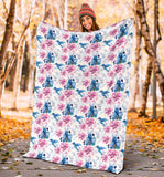 Hummingbird Pattern Print Design 02 Premium Blanket