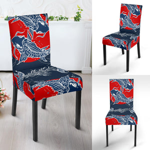 Koi Fish Carp Fishs Hand Drawn Japanese Art Dining Chair Slipcover