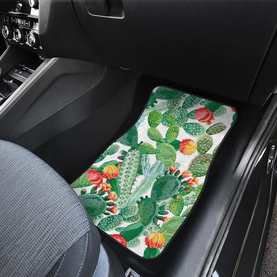 Cactus Design Pattern  Front And Back Car Mats