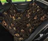 Gold Peacock Feather Pattern Dog Car Seat Covers