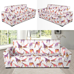 Giraffe Pattern Print Design 02 Sofa Slipcover