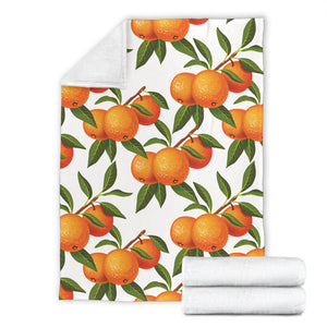 Oranges Pattern Background Premium Blanket