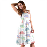 Hippopotamus Pattern Print Design 03 Sleeveless Midi Dress