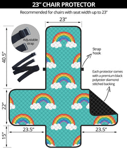 Rainbow pattern green background Chair Cover Protector