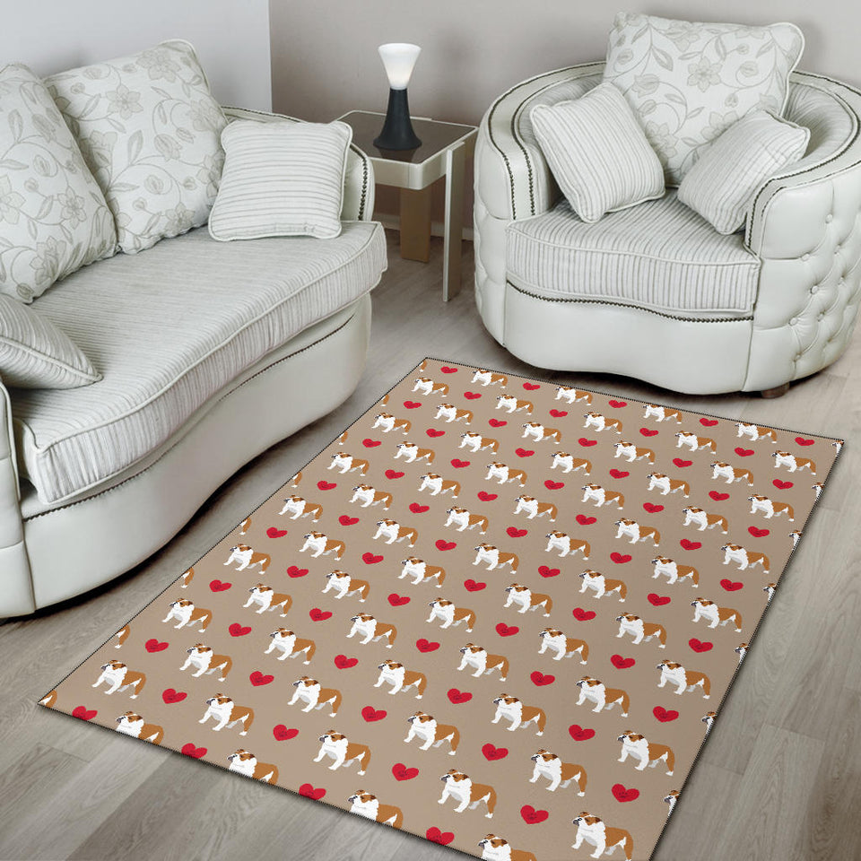 English Bulldog Pattern Print Design 05 Area Rug