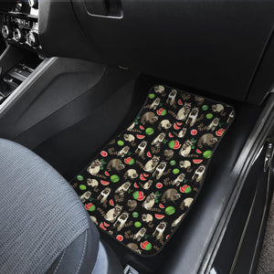 Raccoon Watermelon Pattern Front Car Mats