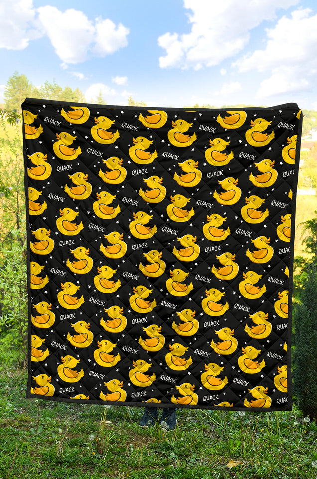Duck Toy Pattern Print Design 05 Premium Quilt