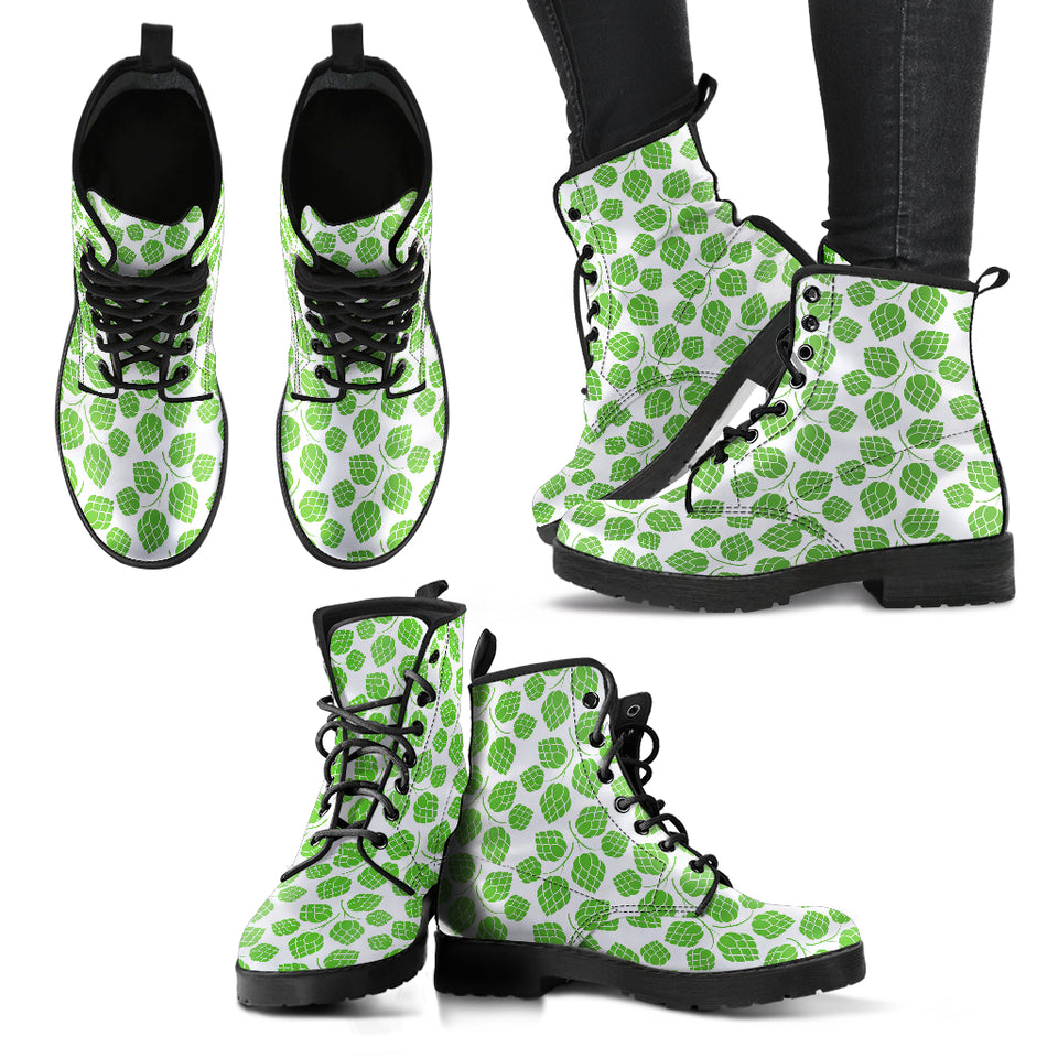 Hop Pattern Background Leather Boots
