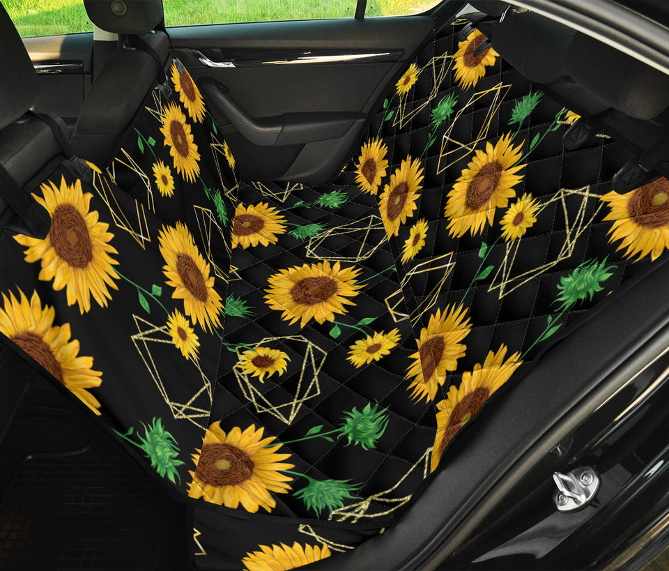 Sunflower Golden Polygonal Shapes Dog Car Seat Covers
