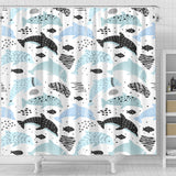 Cute Dolphins Childish Style Pattern Shower Curtain Fulfilled In US