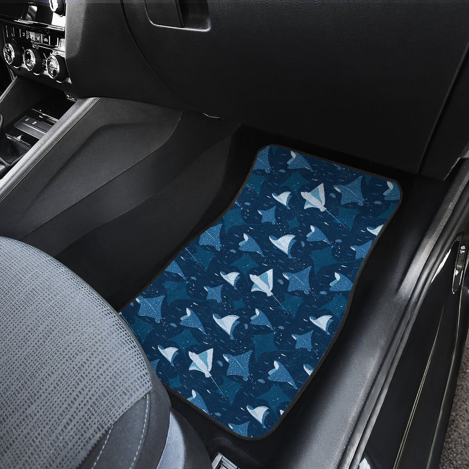 Stingray Pattern Print Design 04 Front Car Mats