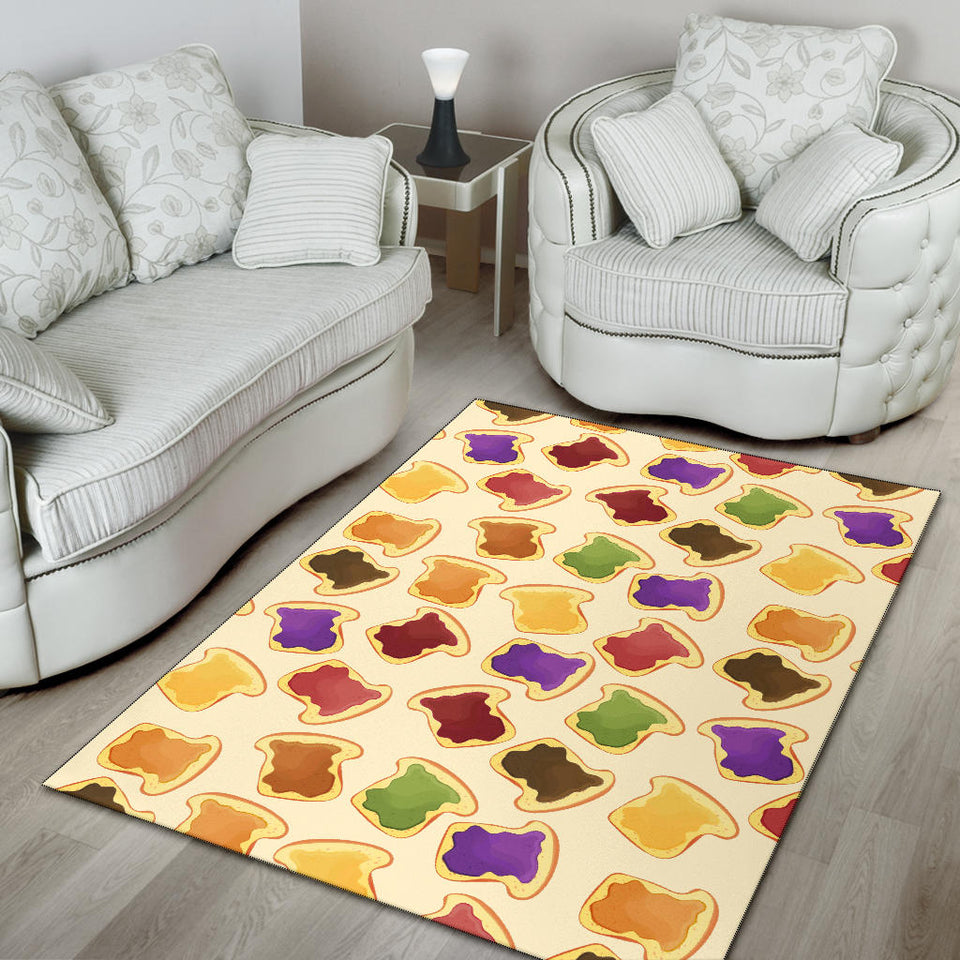 Bread Toast Pattern Print Design 02 Area Rug