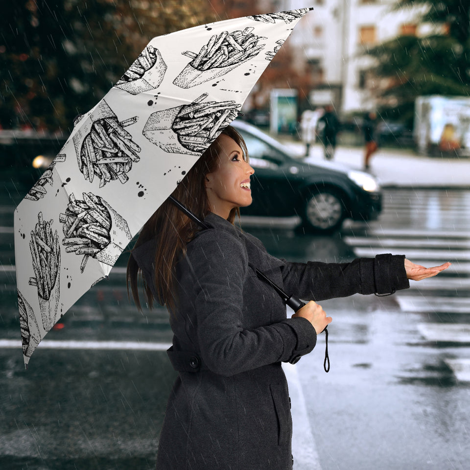 Hand Drawn French Fries Pattern Umbrella