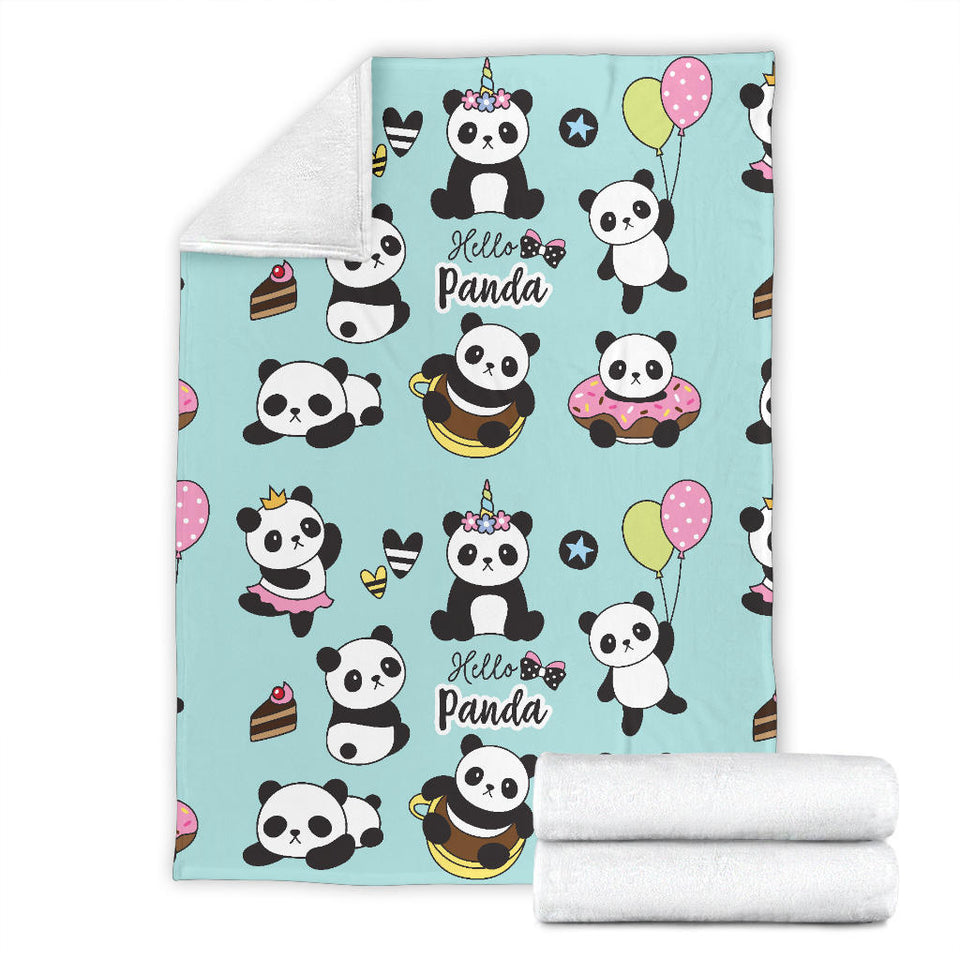 Cute Baby Panda Pattern Premium Blanket