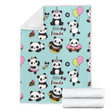 Cute Baby Panda Pattern Premium Blanket