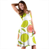 Guava Pattern Sleeveless Midi Dress