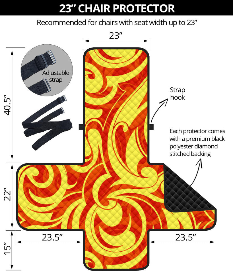 Fire flame design pattern Chair Cover Protector