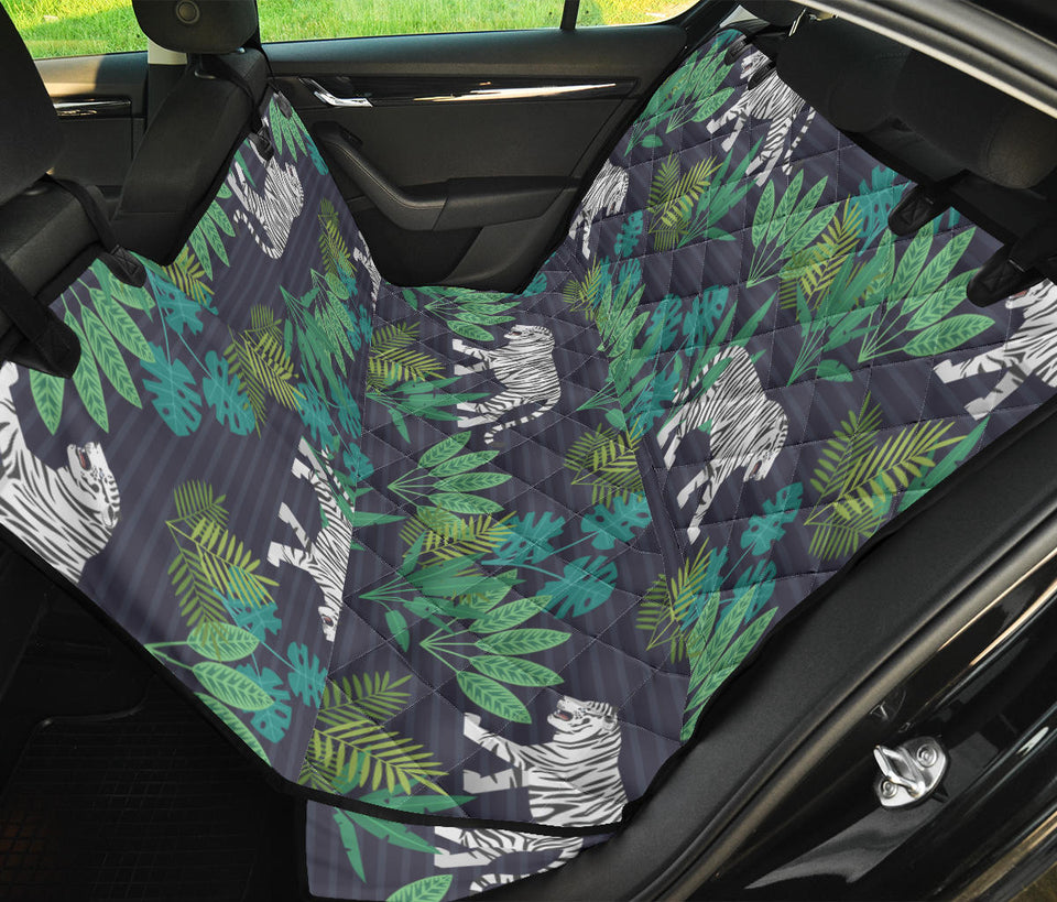 White Bengal Tigers Tropical Plant Dog Car Seat Covers