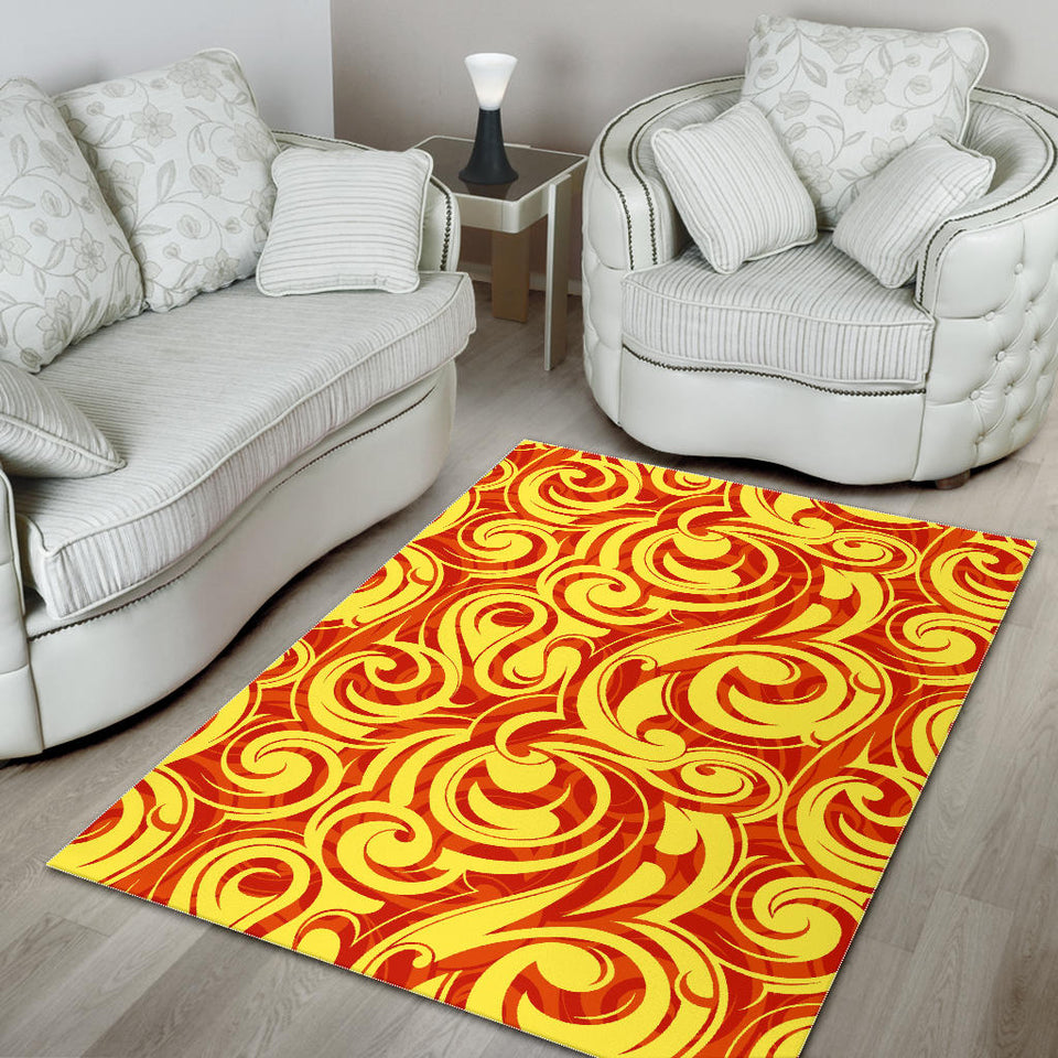 Fire Flame Design Pattern Area Rug