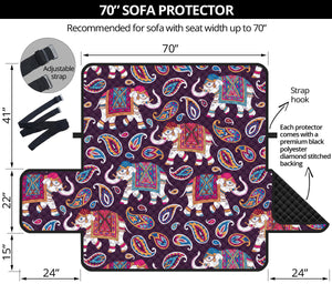 Elephant indian style ornament pattern Sofa Cover Protector