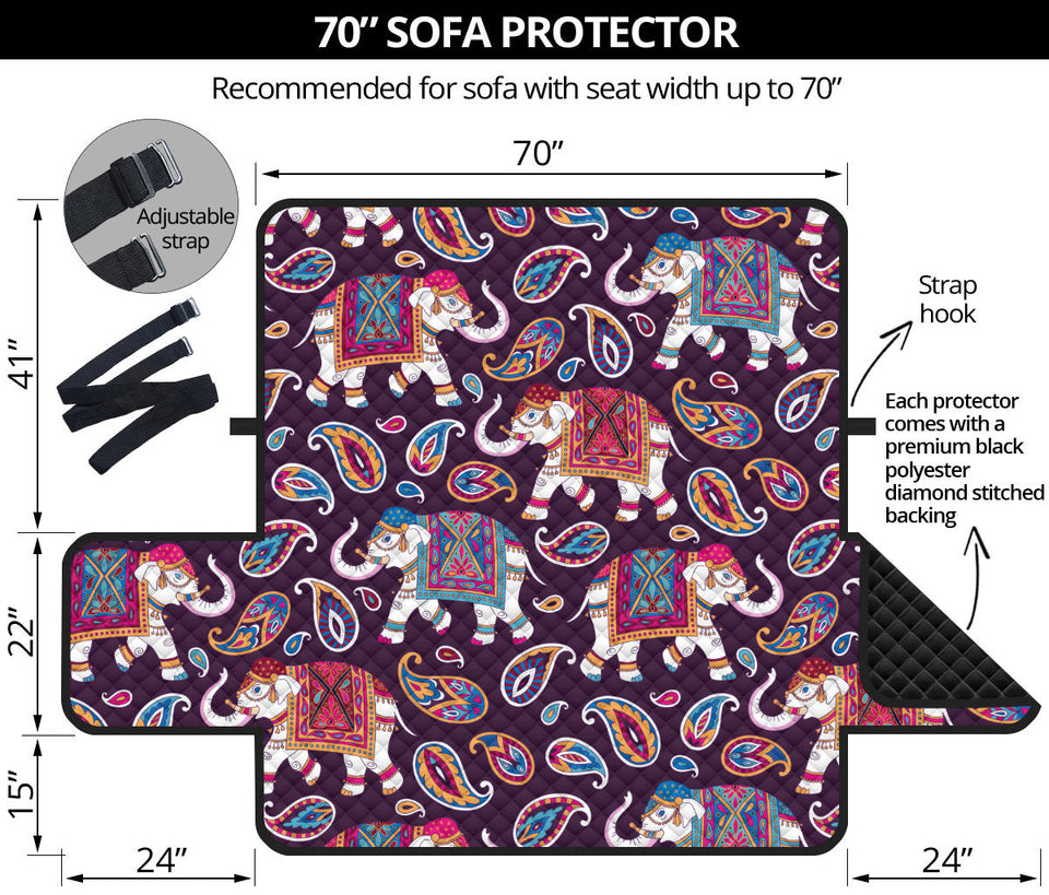 Elephant indian style ornament pattern Sofa Cover Protector