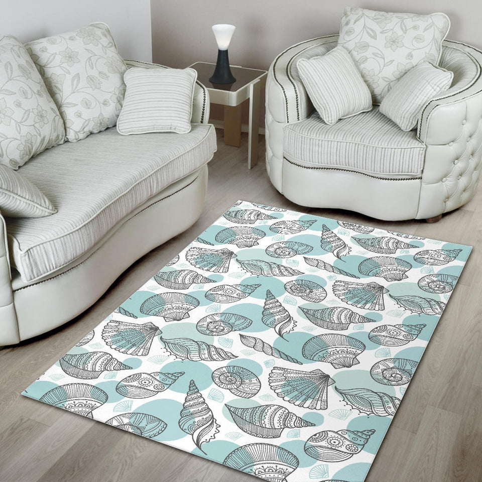 Shell Polynesian Tribal  Area Rug
